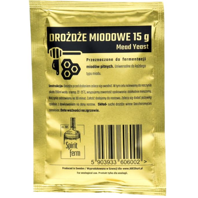 Дріжджі для меду Spirit Ferm Miodowe, 70 грн., Зображення 2 Дріжджі для меду Spirit Ferm Miodowe, Зображення 2