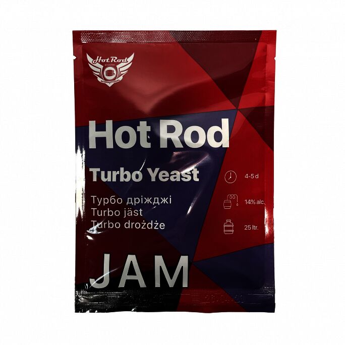Спиртові турбо дріжджі Hot Rod Jam на 25 л (69 г) для фруктових браг, 110 грн., Зображення 1 Спиртові турбо дріжджі Hot Rod Jam на 25 л (69 г) для фруктових браг, Зображення 1